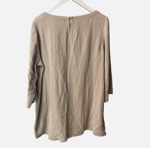Soft Surroundings Oceo Gauze Crinkle Tunic Button Detail Blouse Women’s Size L - Picture 5 of 7